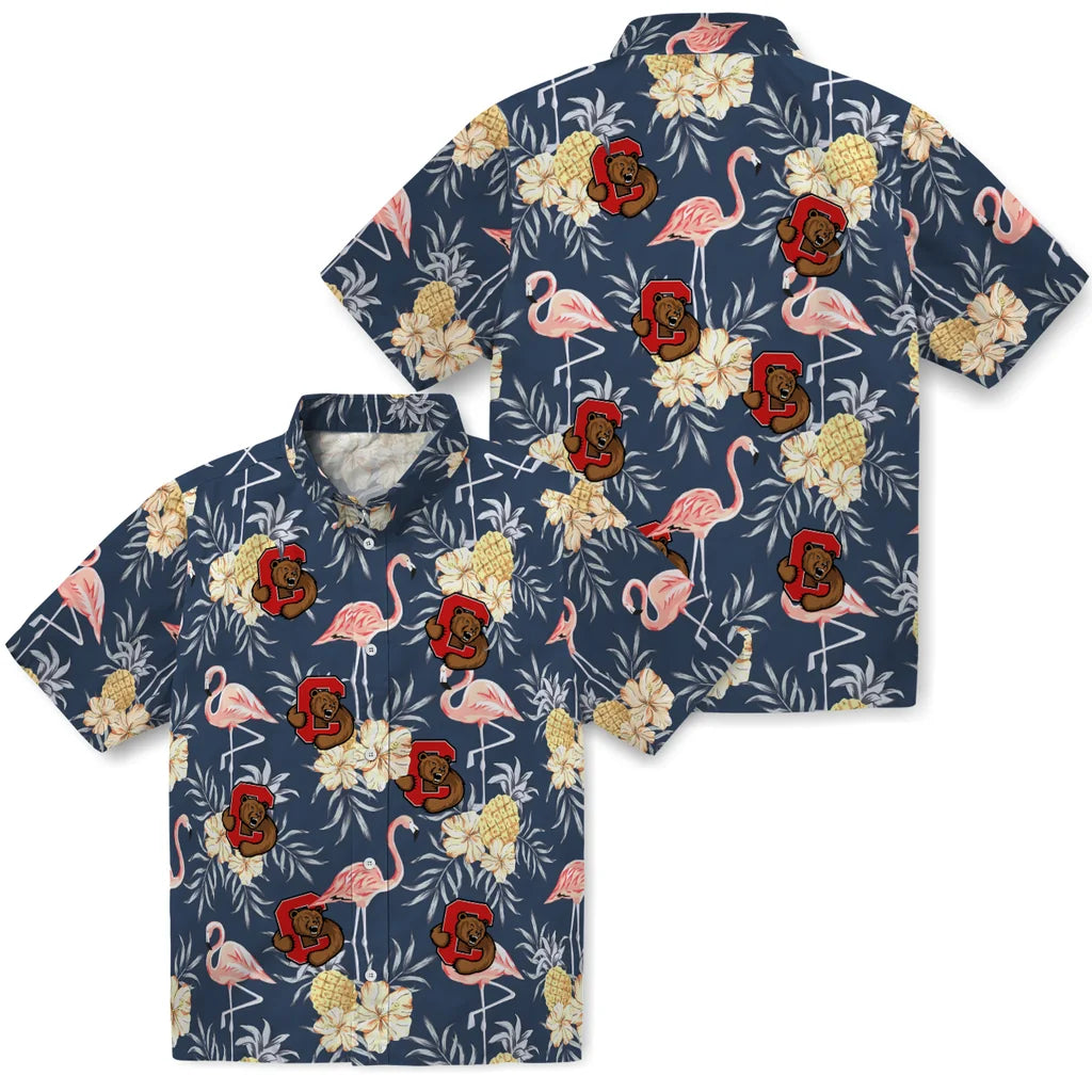 Cornell Big Red Hawaiian Shirt - Flamingo Hibiscus | Moonbestprint