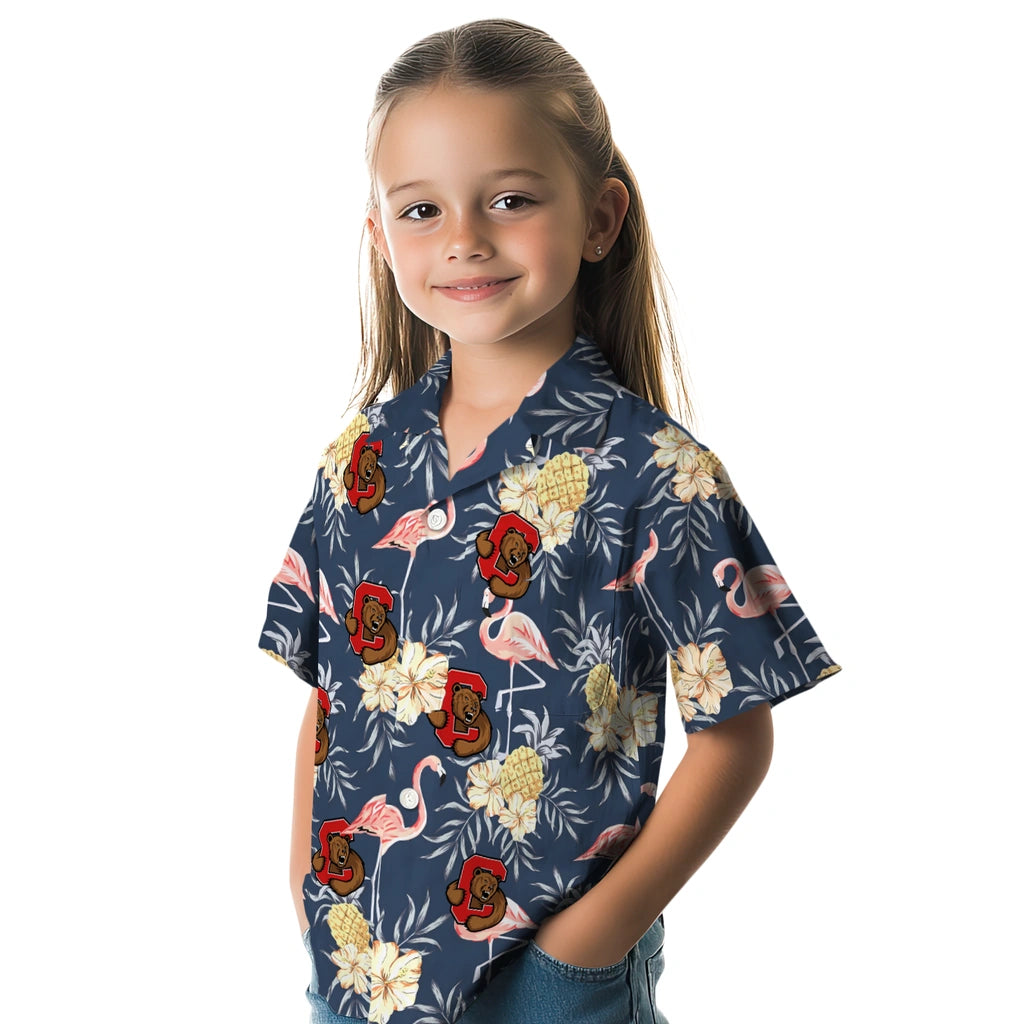Cornell Big Red Hawaiian Shirt - Flamingo Hibiscus | Moonbestprint