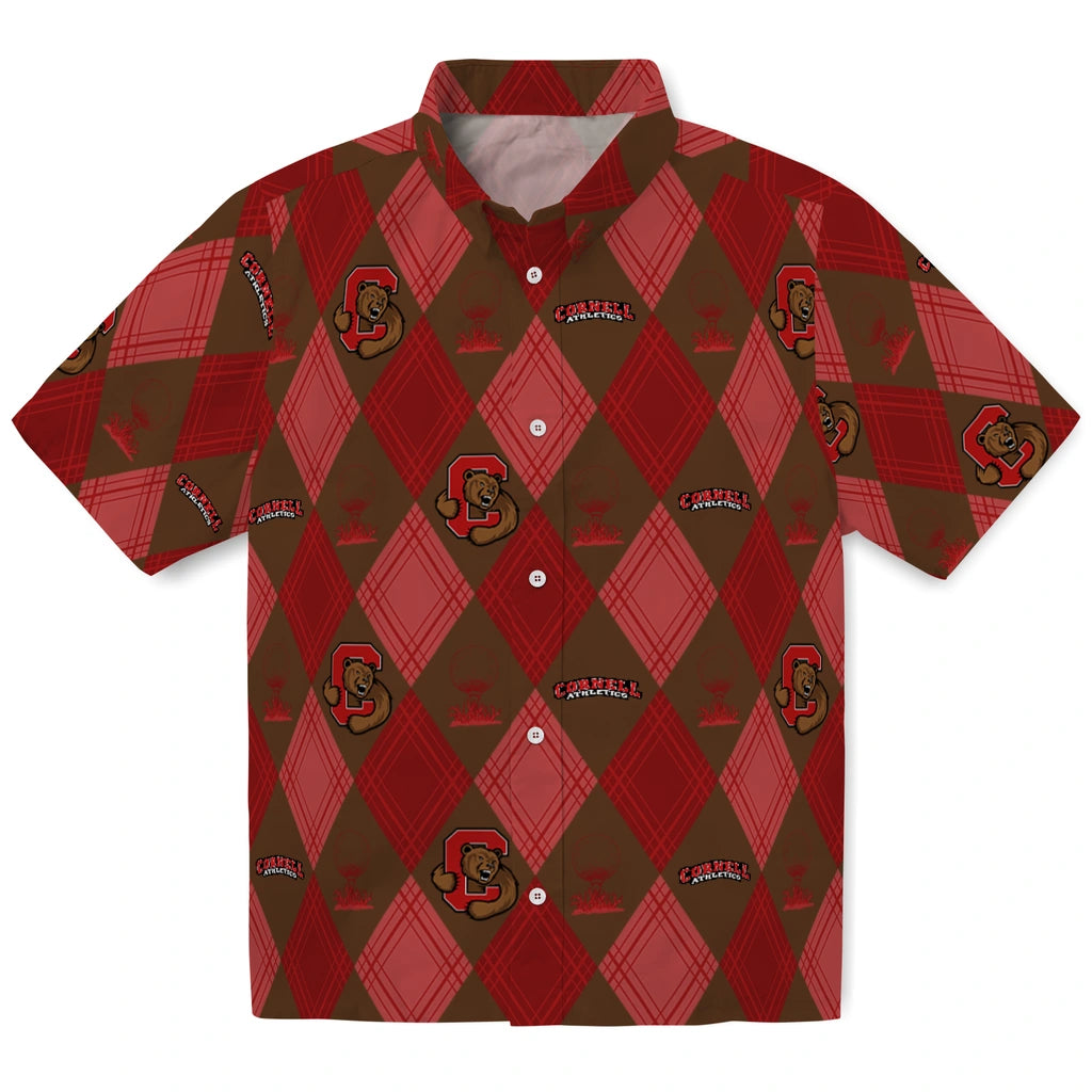 Cornell Big Red Hawaiian Shirt - Golfing Plaid | Moonbestprint