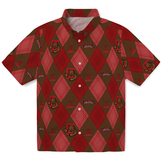 Cornell Big Red Hawaiian Shirt - Golfing Plaid | Moonbestprint