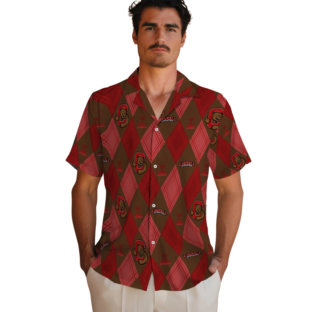 Cornell Big Red Hawaiian Shirt - Golfing Plaid | Moonbestprint