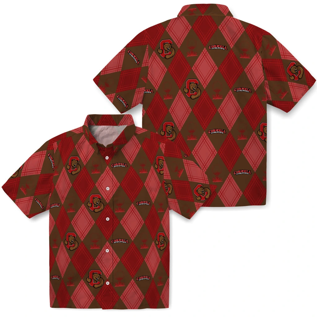 Cornell Big Red Hawaiian Shirt - Golfing Plaid | Moonbestprint