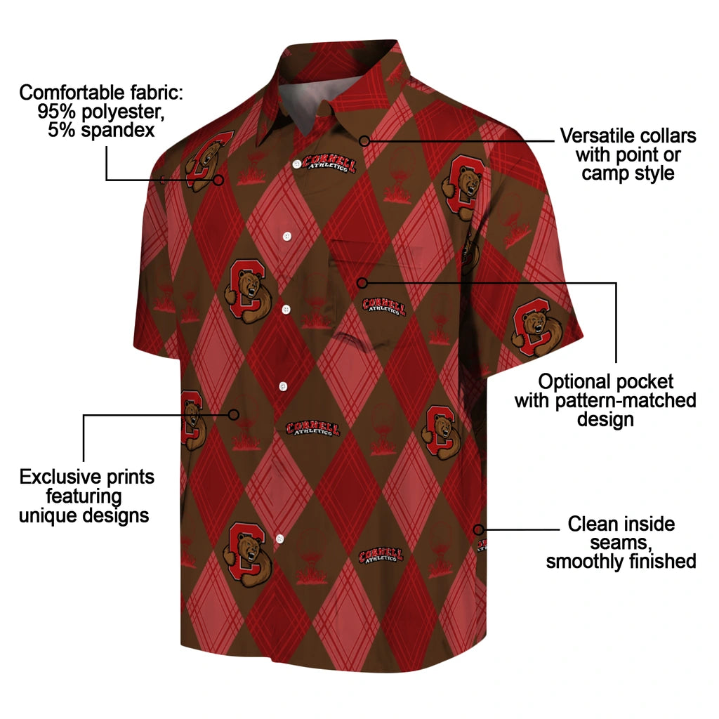 Cornell Big Red Hawaiian Shirt - Golfing Plaid | Moonbestprint
