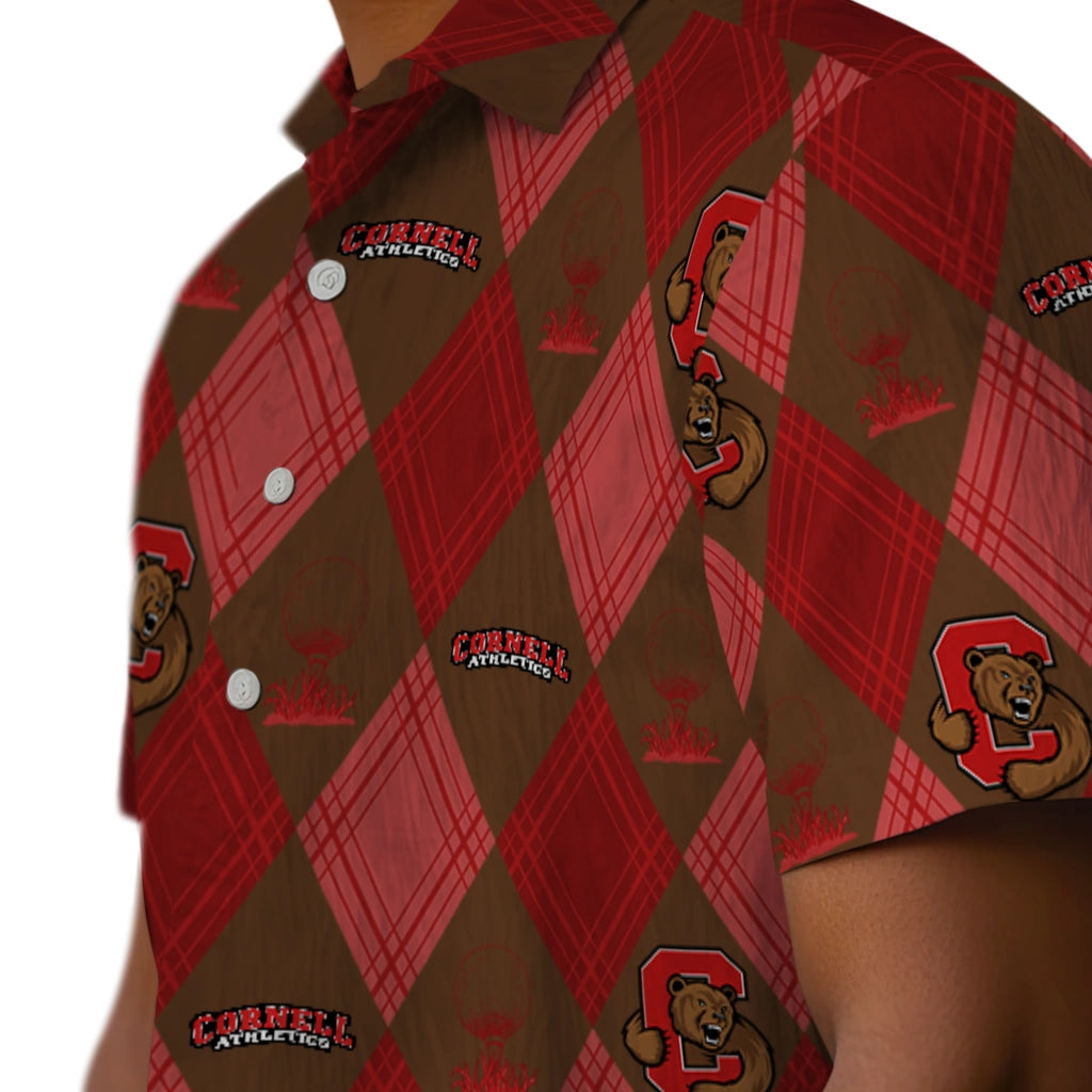 Cornell Big Red Hawaiian Shirt - Golfing Plaid | Moonbestprint