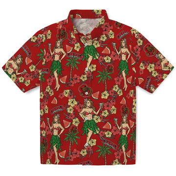 Cornell Big Red Hawaiian Shirt - Hawaiian Girls Design | Moonbestprint