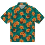 Cornell Big Red Hawaiian Shirt - Hibiscus and Palm Leaves | Moonbestprint