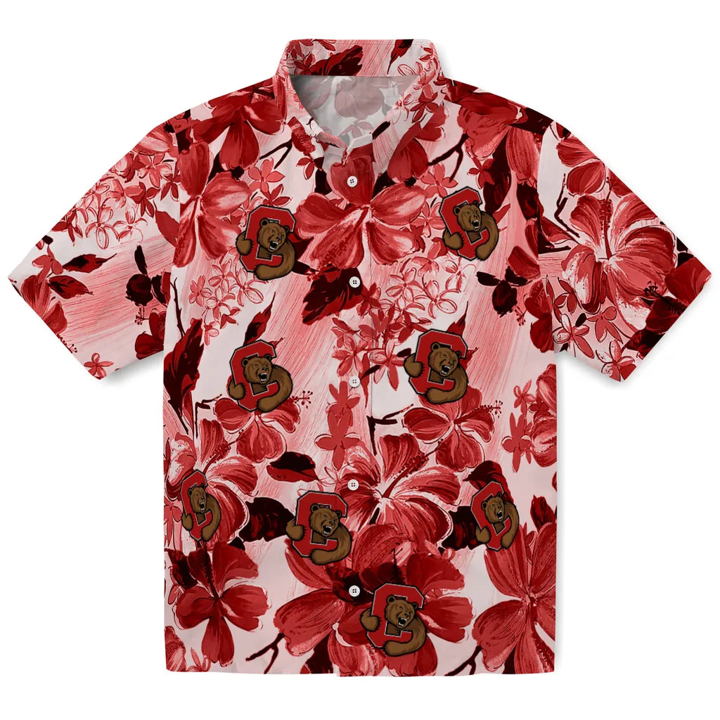 Cornell Big Red Hawaiian Shirt - Hibiscus Arrangement | Moonbestprint