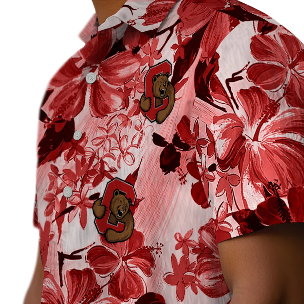 Cornell Big Red Hawaiian Shirt - Hibiscus Arrangement | Moonbestprint