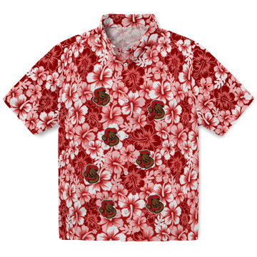 Cornell Big Red Hawaiian Shirt - Hibiscus Blooms | Moonbestprint