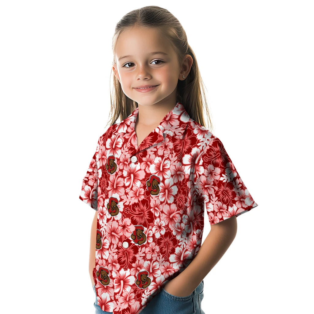 Cornell Big Red Hawaiian Shirt - Hibiscus Blooms | Moonbestprint