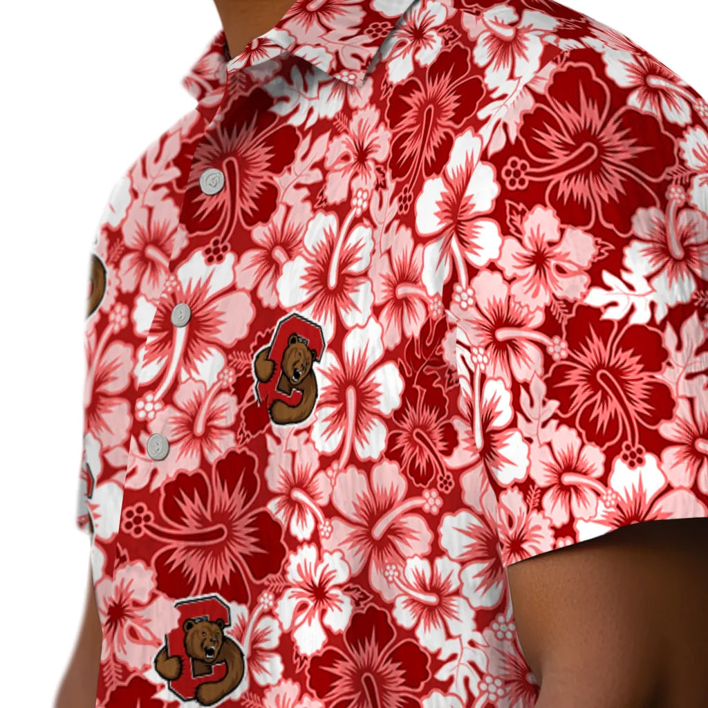 Cornell Big Red Hawaiian Shirt - Hibiscus Blooms | Moonbestprint