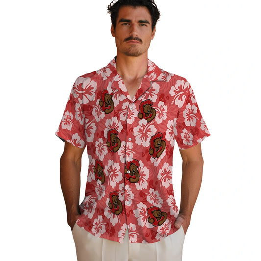 Cornell Big Red Hawaiian Shirt - Hibiscus Cluster | Moonbestprint