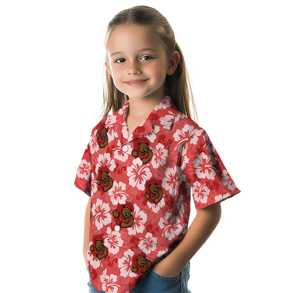Cornell Big Red Hawaiian Shirt - Hibiscus Cluster | Moonbestprint