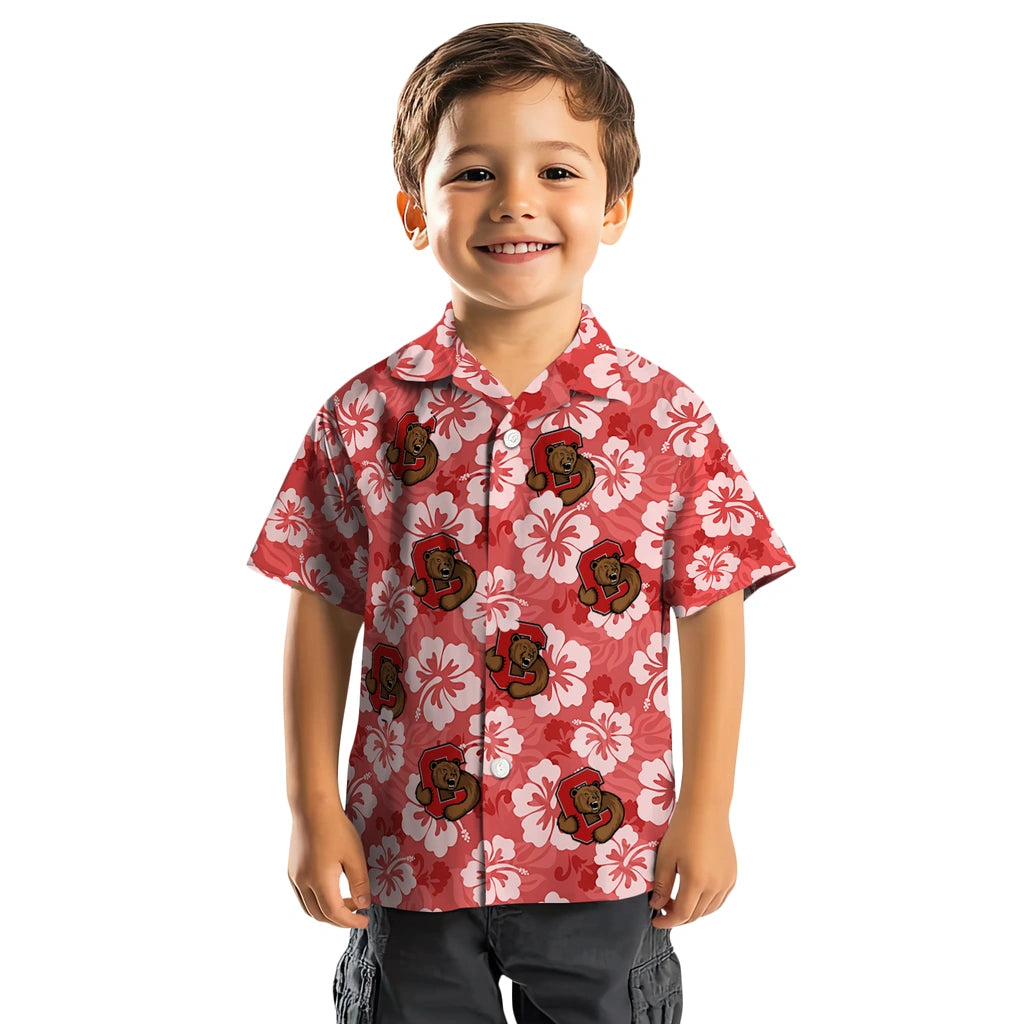 Cornell Big Red Hawaiian Shirt - Hibiscus Cluster | Moonbestprint