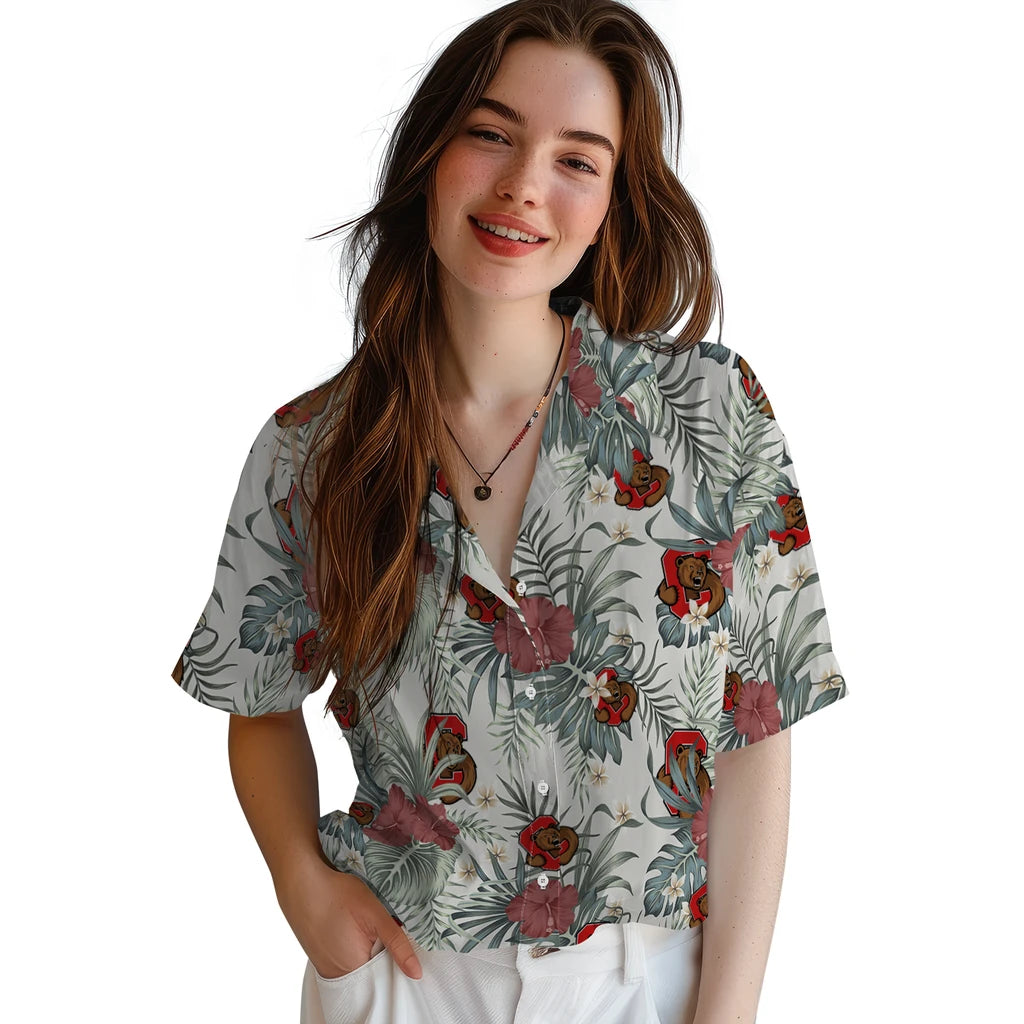 Cornell Big Red Hawaiian Shirt - Hibiscus Designs | Moonbestprint