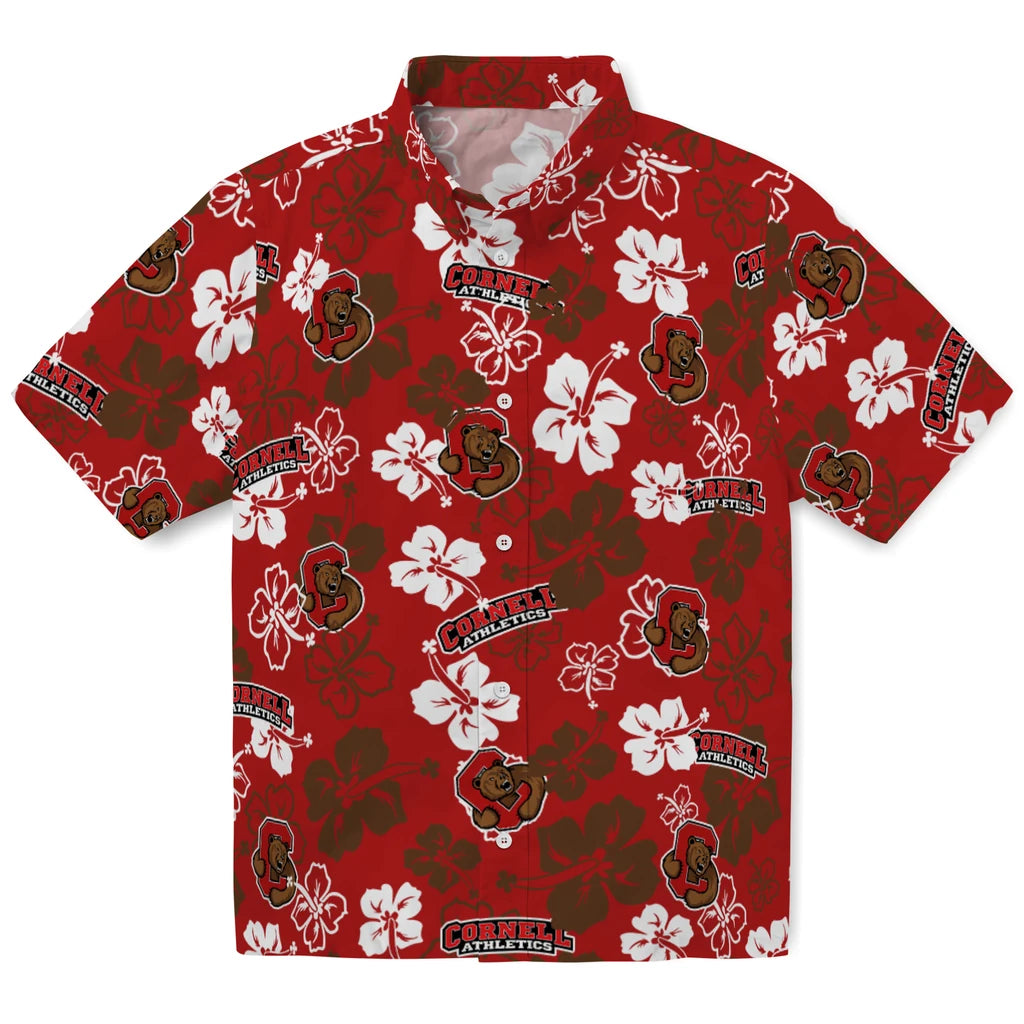 Cornell Big Red Hawaiian Shirt - Hibiscus Flower Design | Moonbestprint