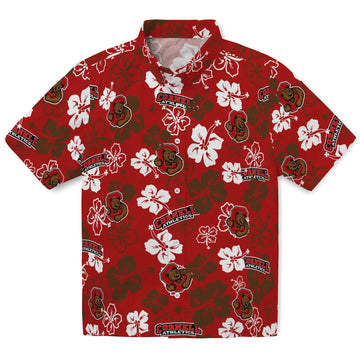 Cornell Big Red Hawaiian Shirt - Hibiscus Flower Design | Moonbestprint