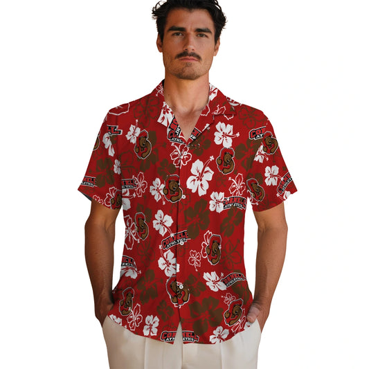 Cornell Big Red Hawaiian Shirt - Hibiscus Flower Design | Moonbestprint