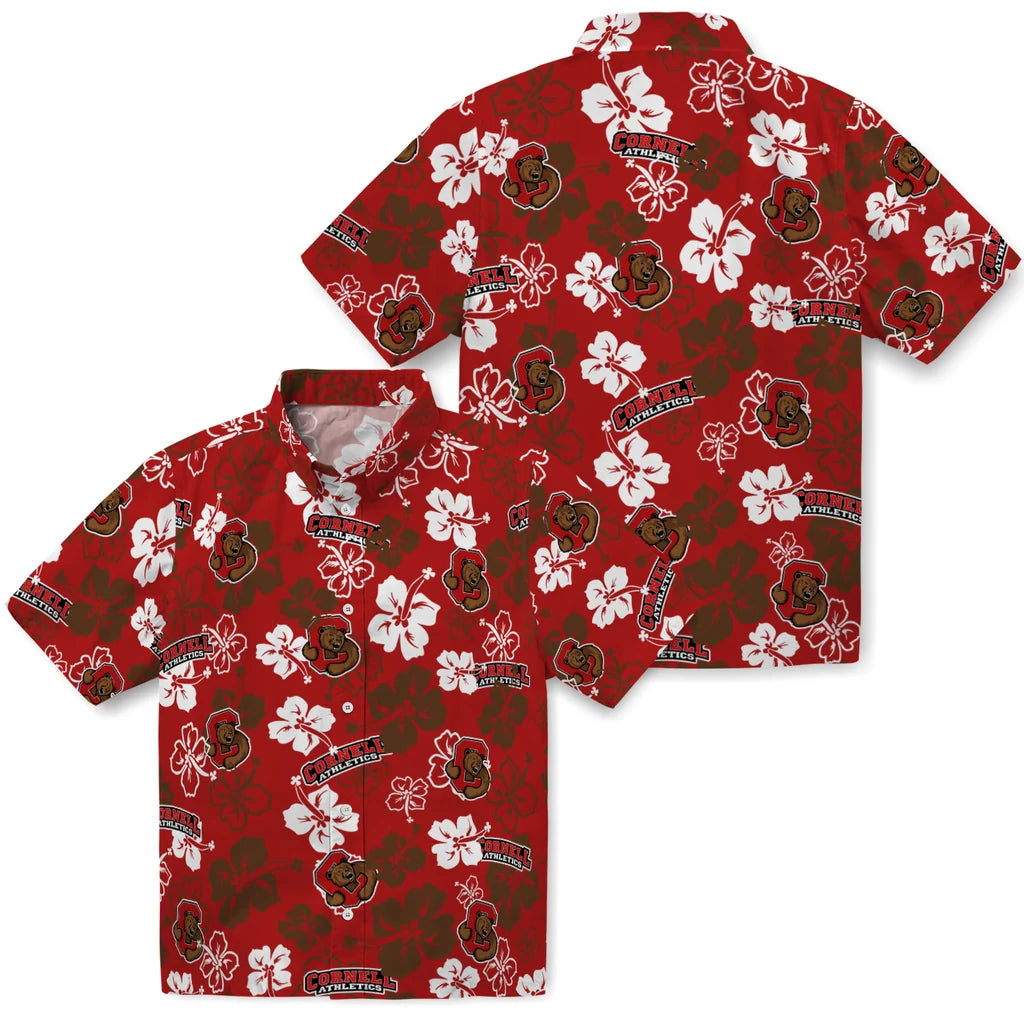 Cornell Big Red Hawaiian Shirt - Hibiscus Flower Design | Moonbestprint