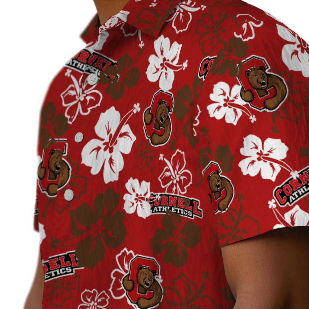 Cornell Big Red Hawaiian Shirt - Hibiscus Flower Design | Moonbestprint
