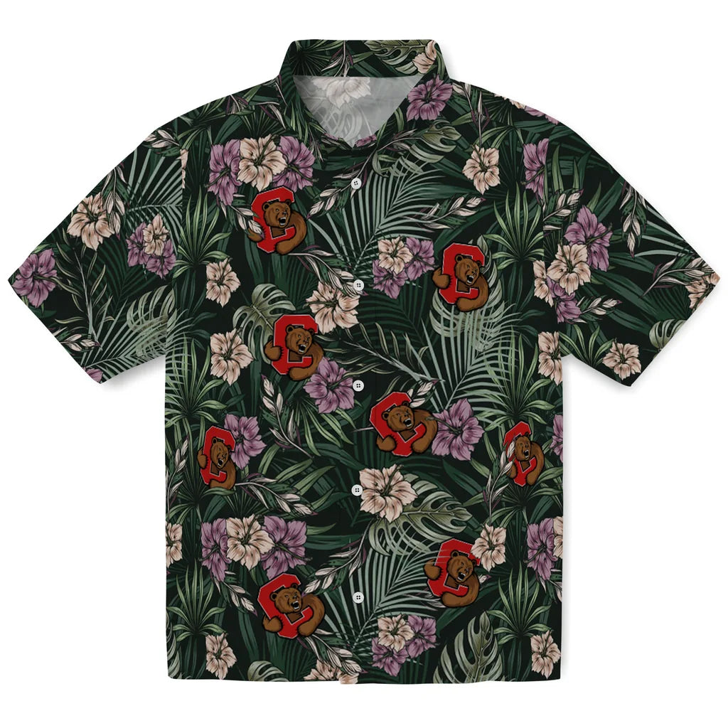 Cornell Big Red Hawaiian Shirt - Hibiscus Leaves Pattern | Moonbestprint