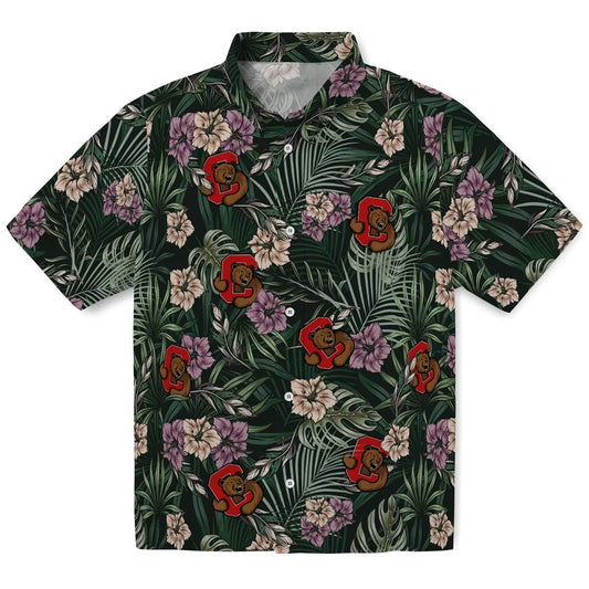 Cornell Big Red Hawaiian Shirt - Hibiscus Leaves Pattern | Moonbestprint