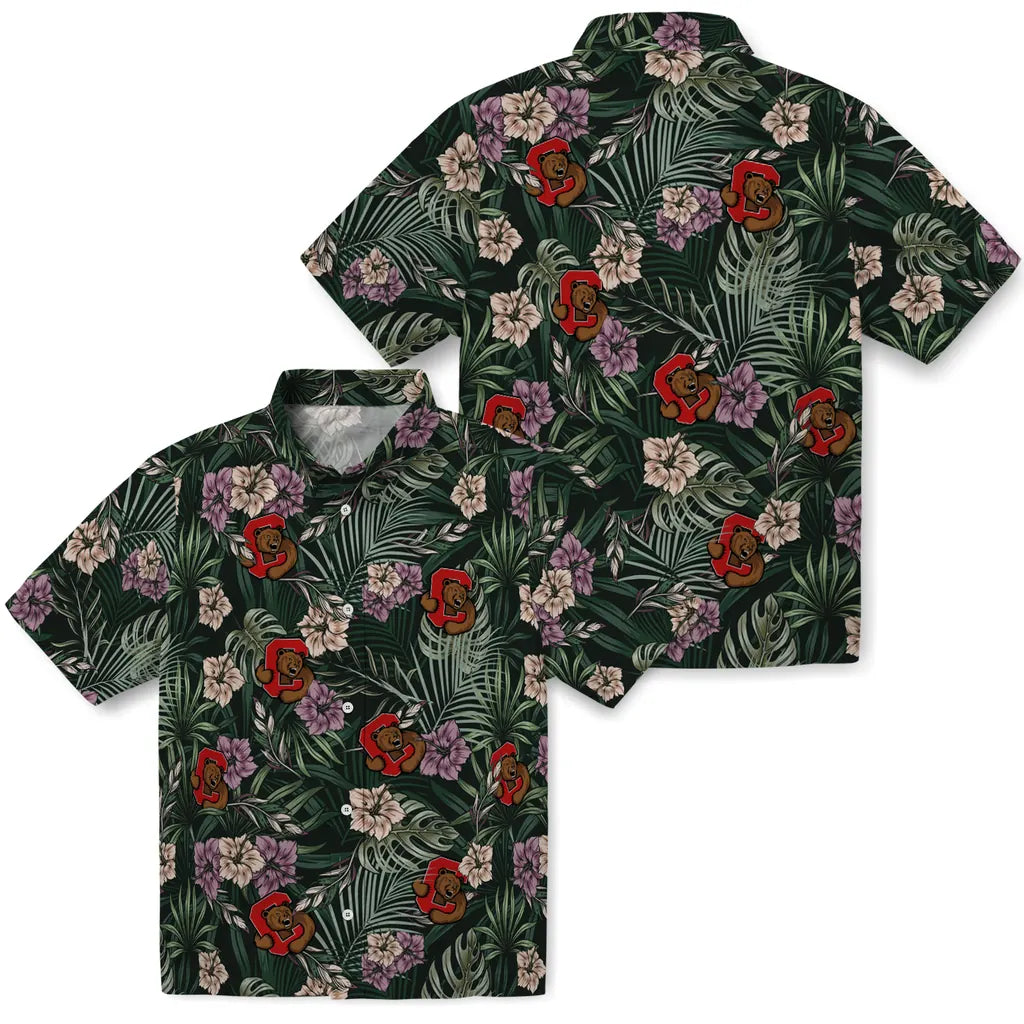 Cornell Big Red Hawaiian Shirt - Hibiscus Leaves Pattern | Moonbestprint