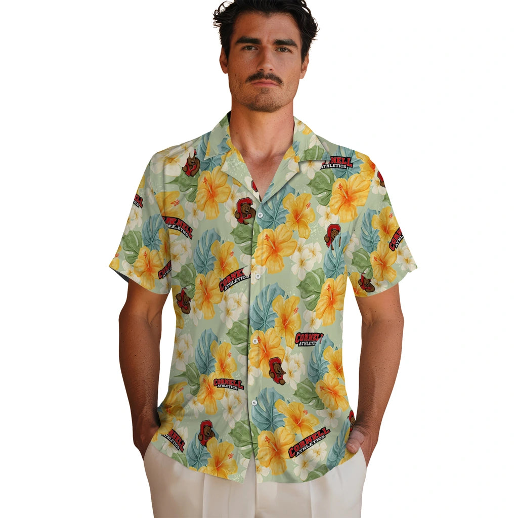 Cornell Big Red Hawaiian Shirt - Hibiscus Mood | Moonbestprint