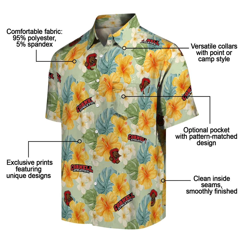 Cornell Big Red Hawaiian Shirt - Hibiscus Mood | Moonbestprint