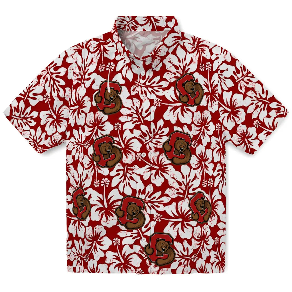 Cornell Big Red Hawaiian Shirt - Hibiscus Motif | Moonbestprint