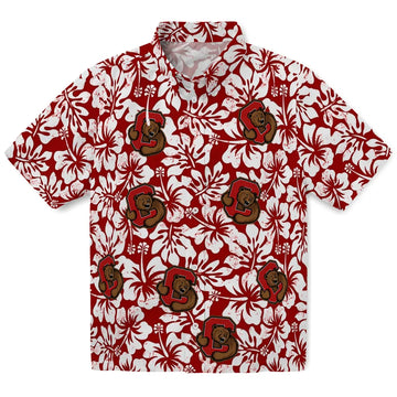 Cornell Big Red Hawaiian Shirt - Hibiscus Motif | Moonbestprint