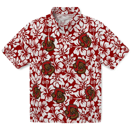 Cornell Big Red Hawaiian Shirt - Hibiscus Motif | Moonbestprint
