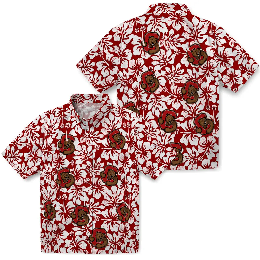 Cornell Big Red Hawaiian Shirt - Hibiscus Motif | Moonbestprint