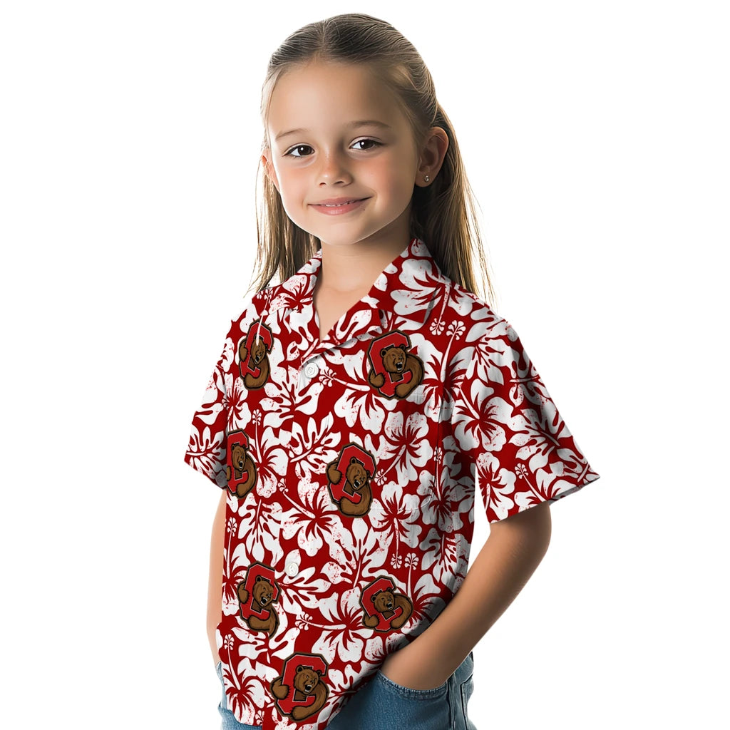 Cornell Big Red Hawaiian Shirt - Hibiscus Motif | Moonbestprint