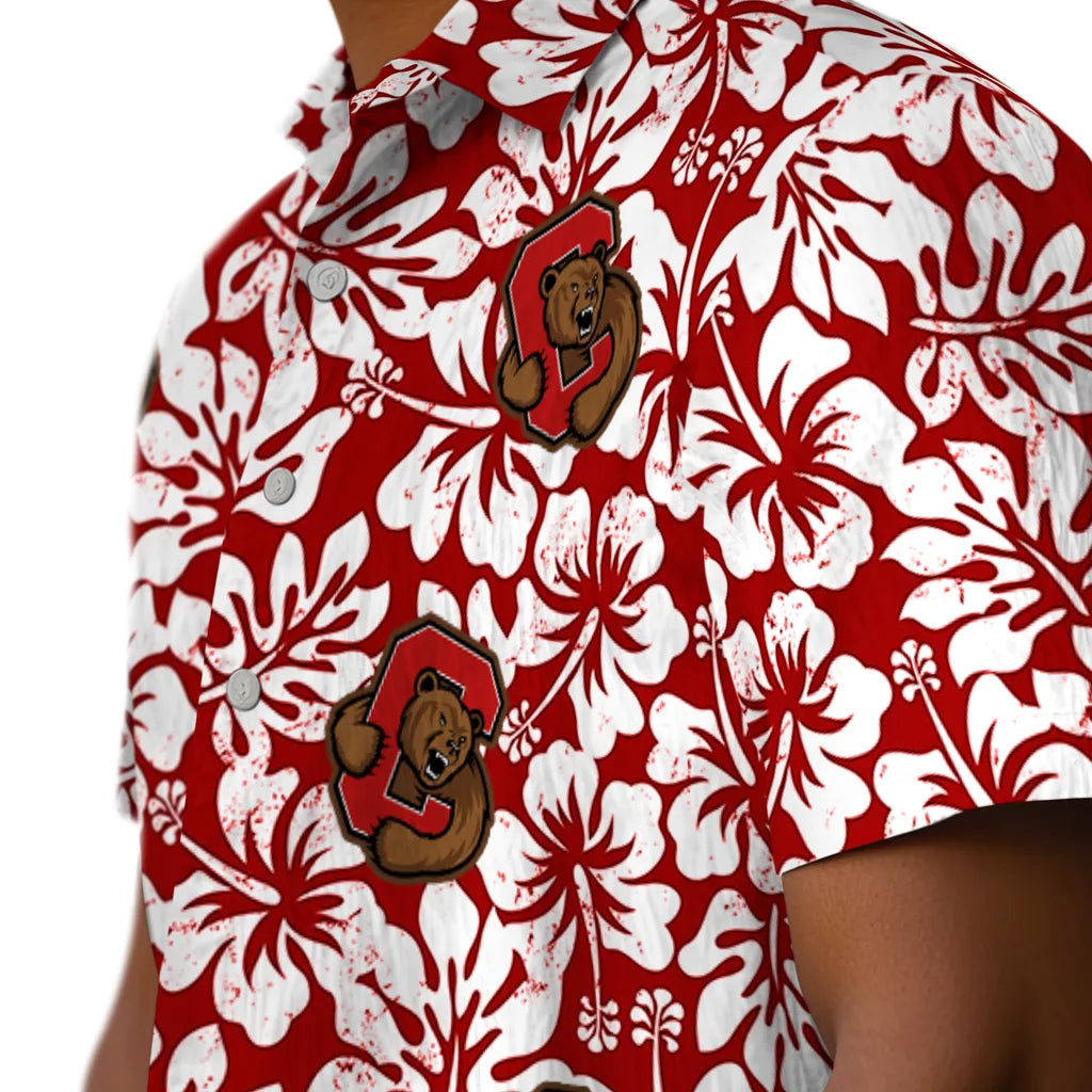 Cornell Big Red Hawaiian Shirt - Hibiscus Motif | Moonbestprint