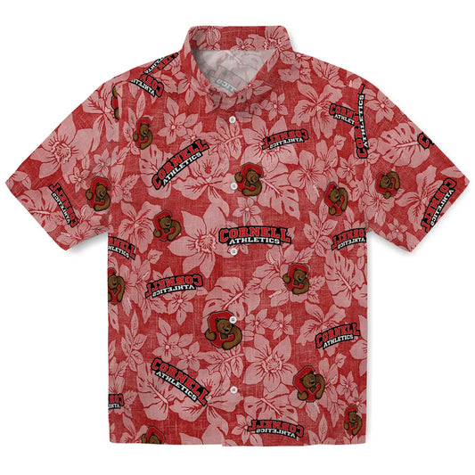 Cornell Big Red Hawaiian Shirt - Hibiscus Oasis | Moonbestprint