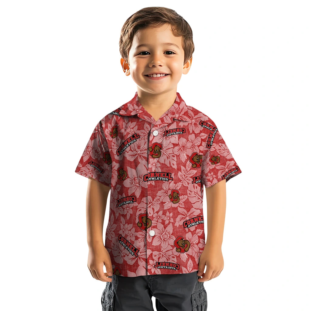 Cornell Big Red Hawaiian Shirt - Hibiscus Oasis | Moonbestprint