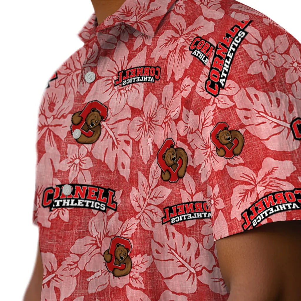 Cornell Big Red Hawaiian Shirt - Hibiscus Oasis | Moonbestprint
