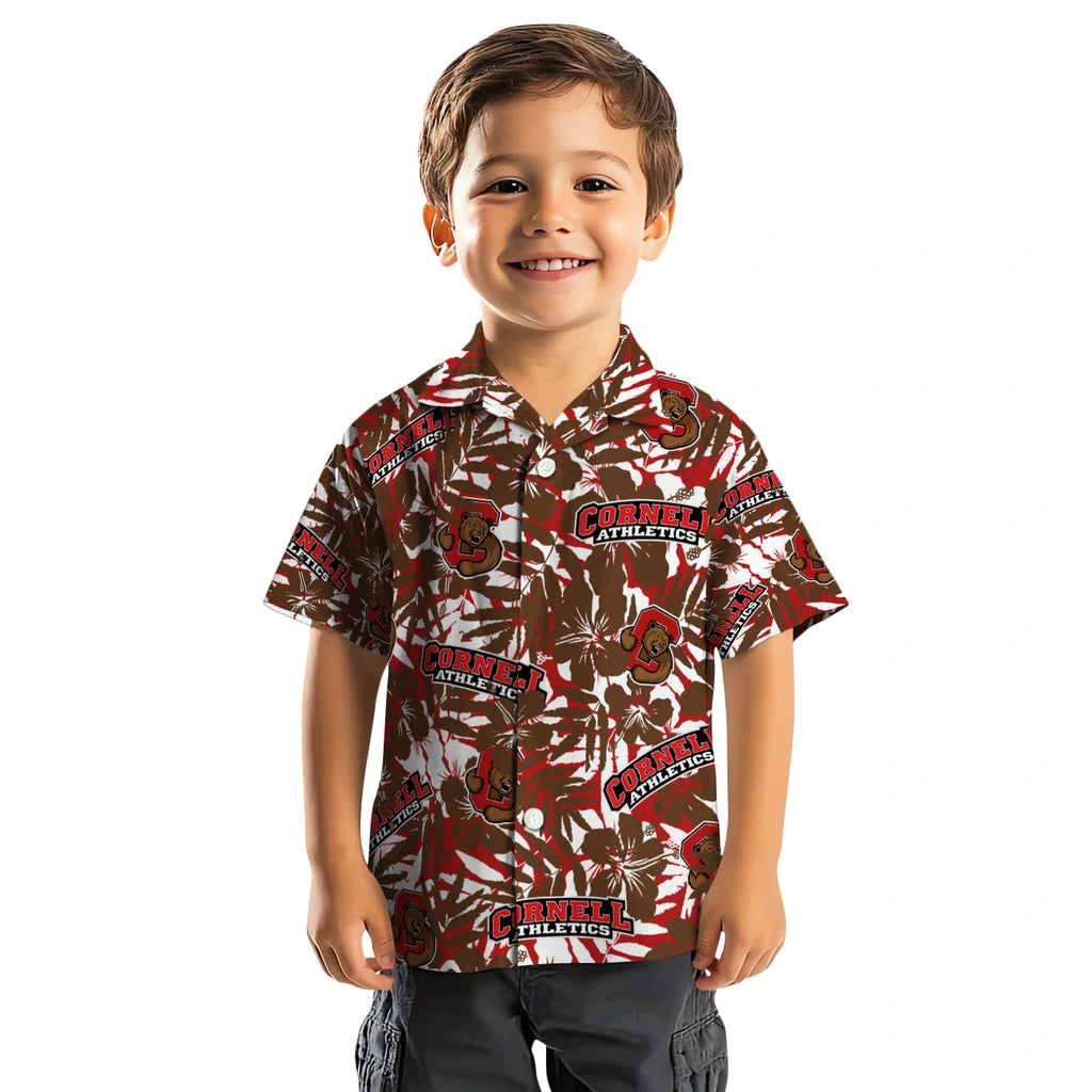 Cornell Big Red Hawaiian Shirt - Hibiscus Overlay | Moonbestprint