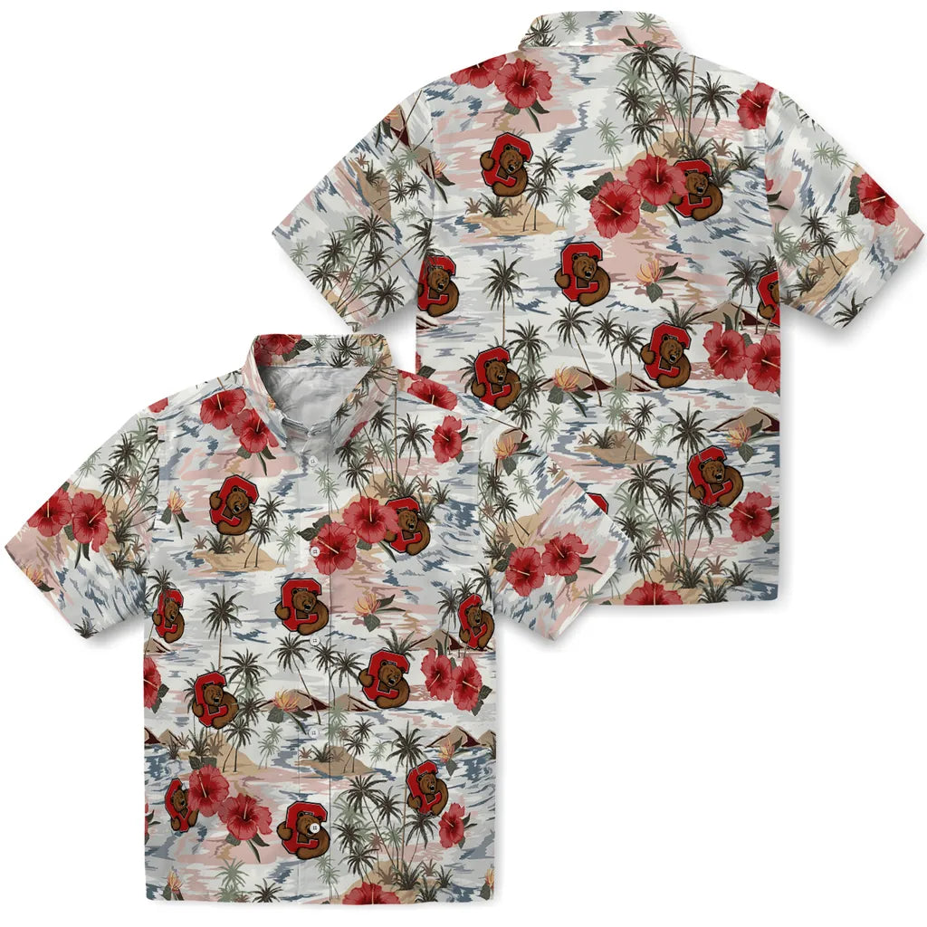 Cornell Big Red Hawaiian Shirt - Hibiscus Seaside | Moonbestprint