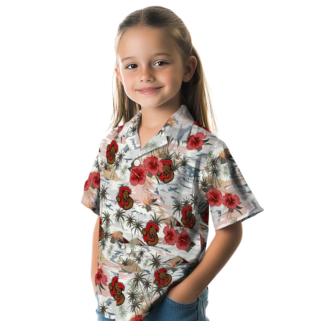 Cornell Big Red Hawaiian Shirt - Hibiscus Seaside | Moonbestprint