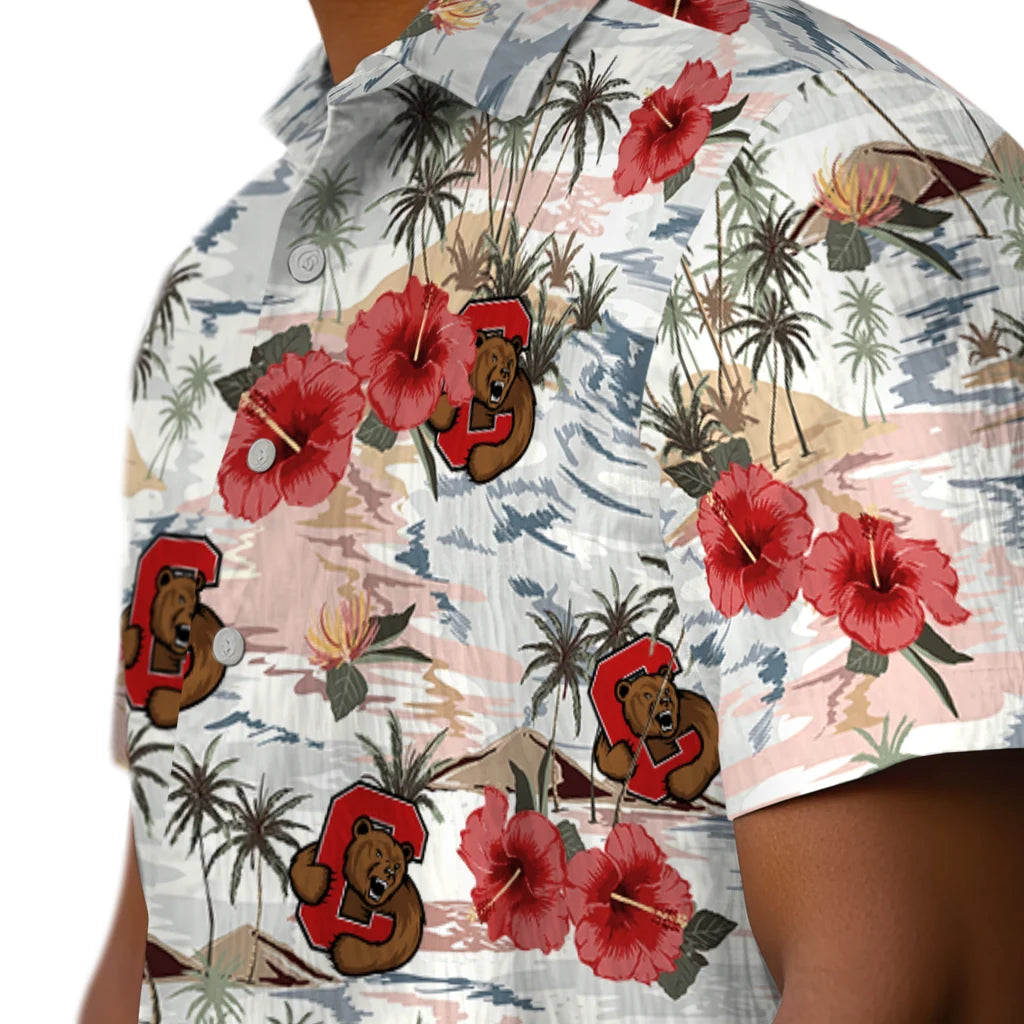 Cornell Big Red Hawaiian Shirt - Hibiscus Seaside | Moonbestprint