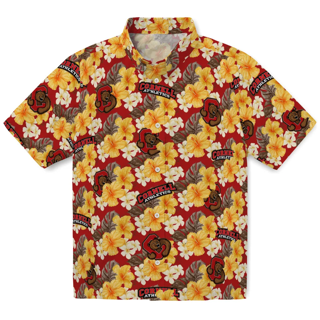 Cornell Big Red Hawaiian Shirt - Hibiscus Tropics | Moonbestprint