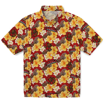 Cornell Big Red Hawaiian Shirt - Hibiscus Tropics | Moonbestprint