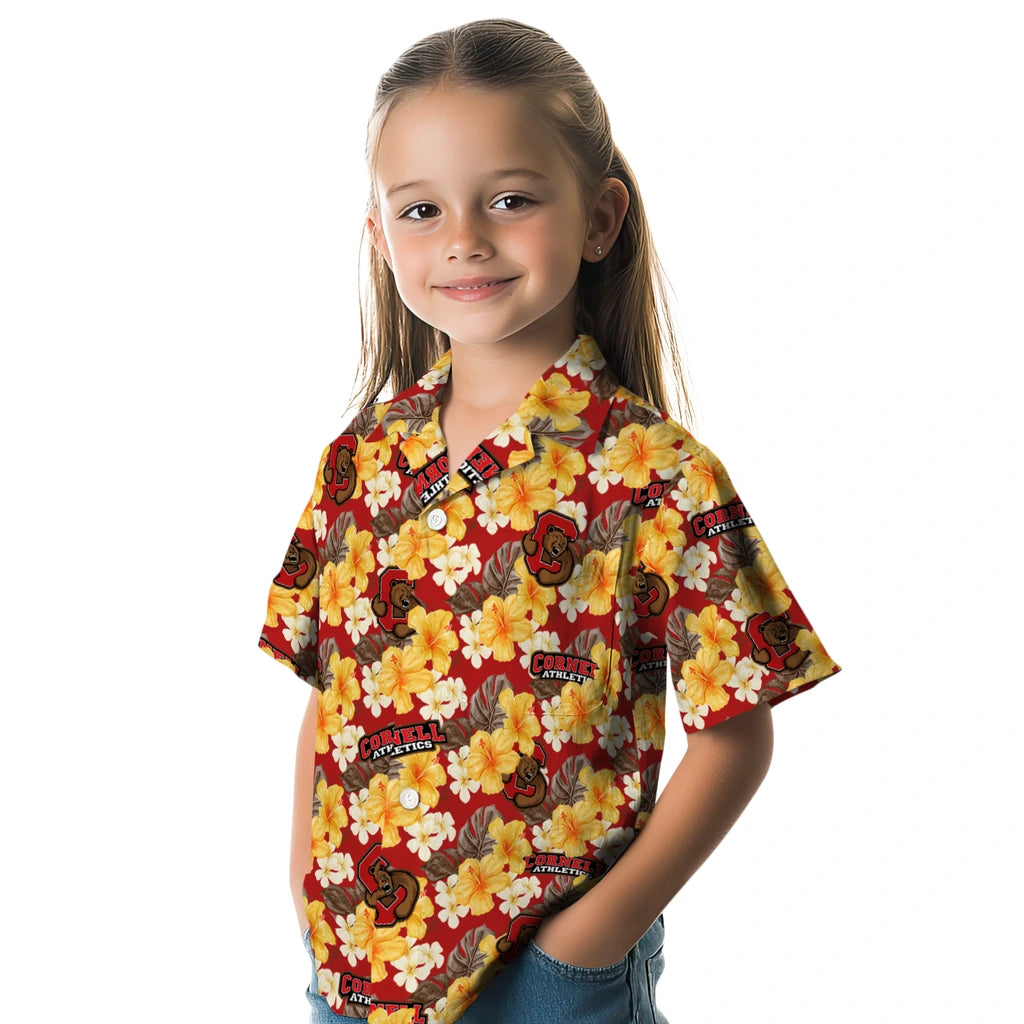 Cornell Big Red Hawaiian Shirt - Hibiscus Tropics | Moonbestprint