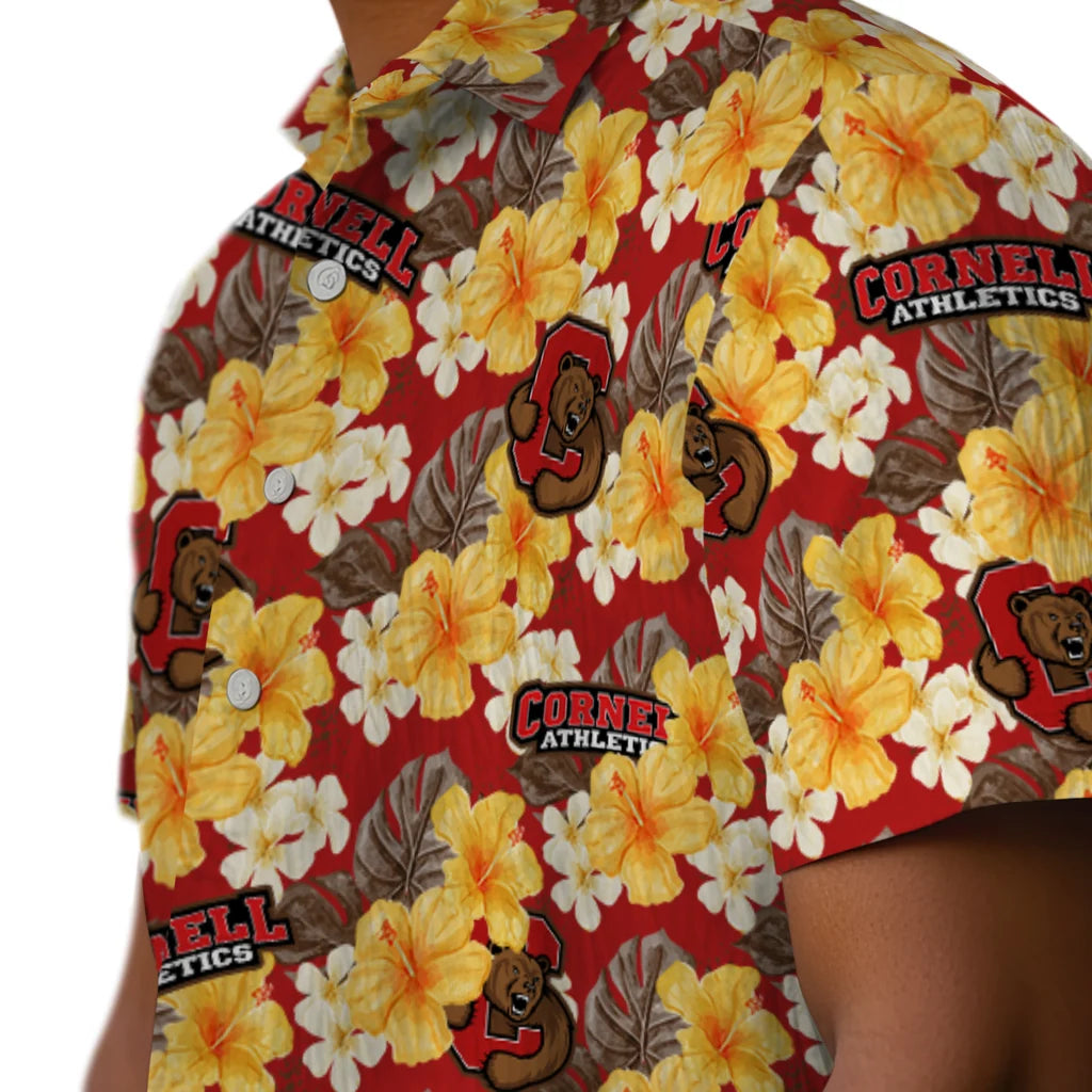 Cornell Big Red Hawaiian Shirt - Hibiscus Tropics | Moonbestprint