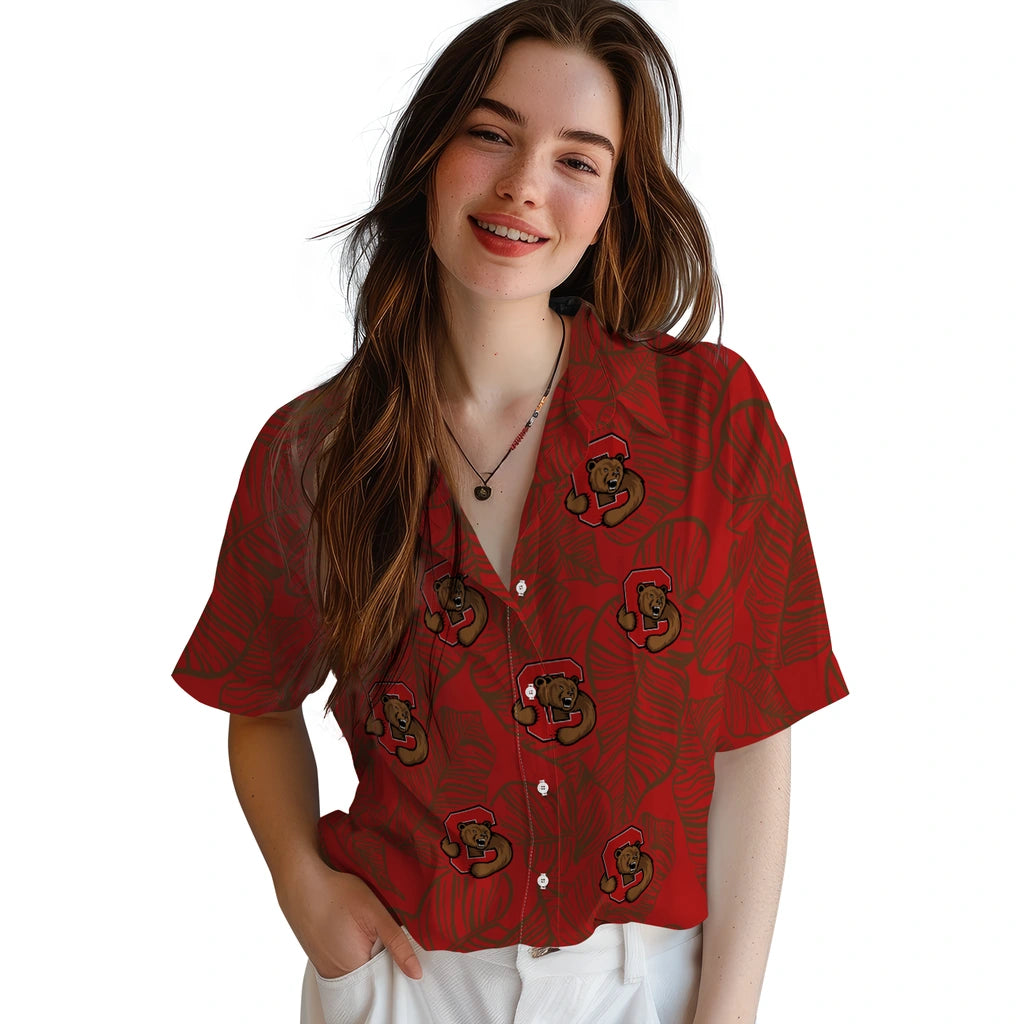 Cornell Big Red Hawaiian Shirt - Leaf Outline | Moonbestprint