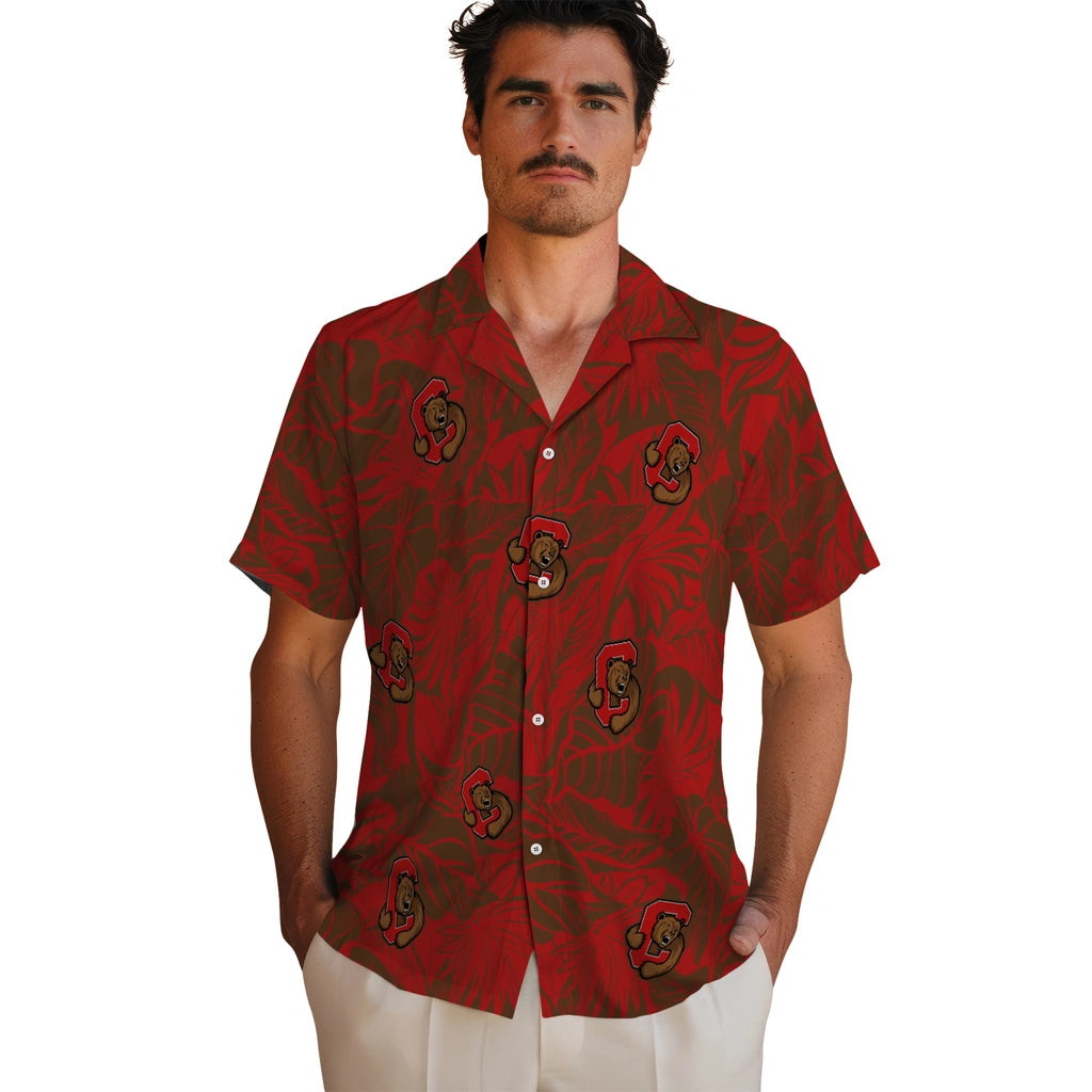 Cornell Big Red Hawaiian Shirt - Monstera Layer | Moonbestprint