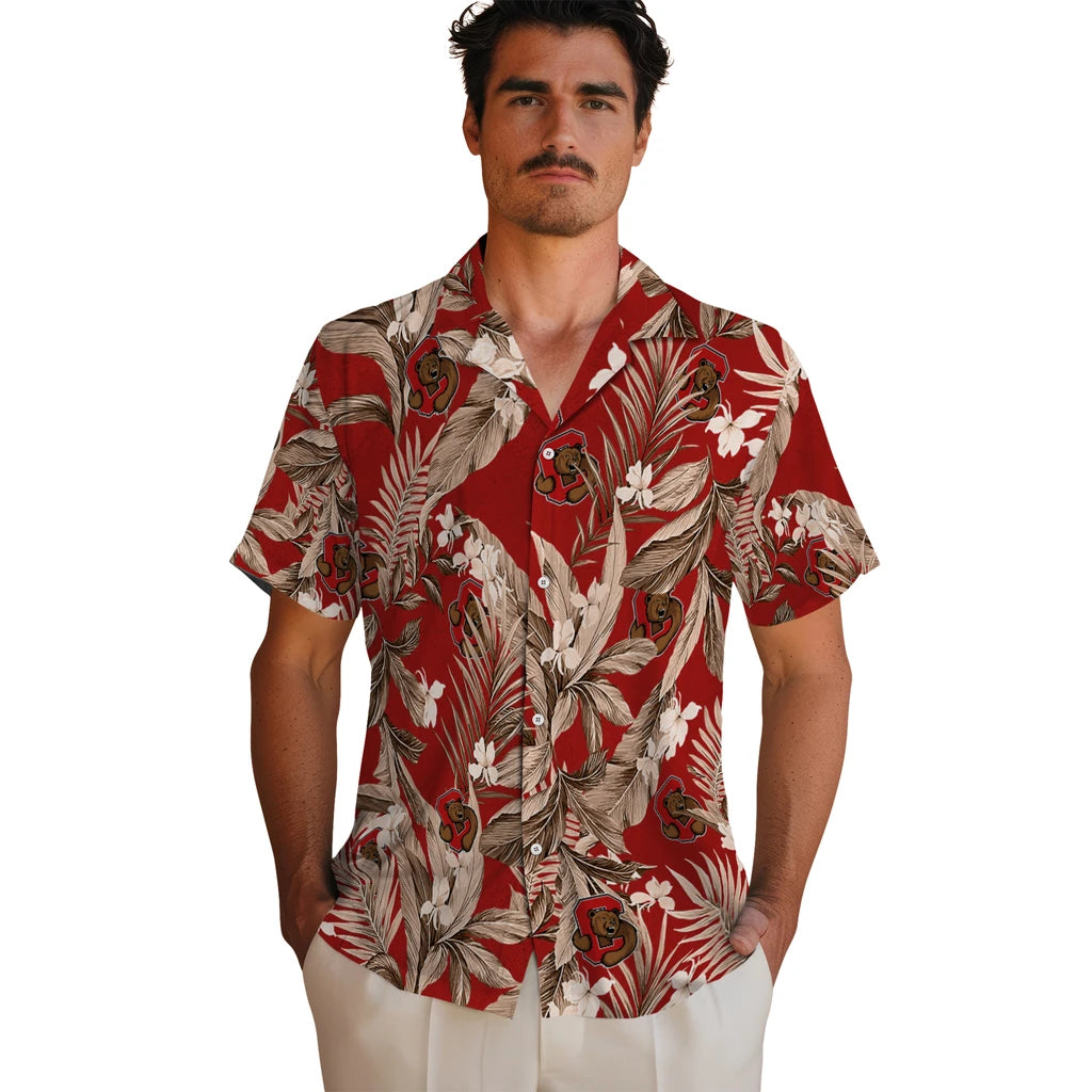 Cornell Big Red Hawaiian Shirt - Palm Leaves | Moonbestprint