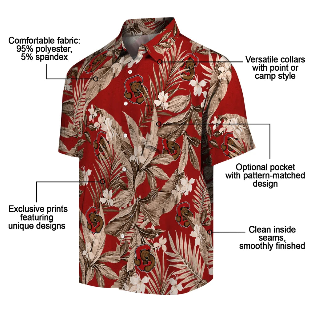 Cornell Big Red Hawaiian Shirt - Palm Leaves | Moonbestprint